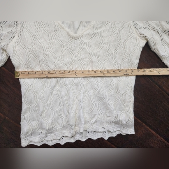 Cato Womens White Lace Sweater Top XL - Picture 5 of 9